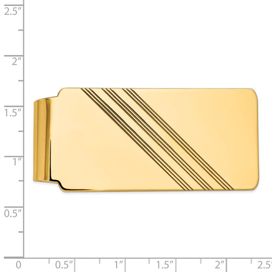 14k Mens Grooved Polished Money Clip