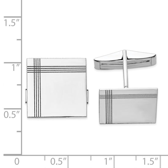 Men's Square w/Line Design Cuff Links