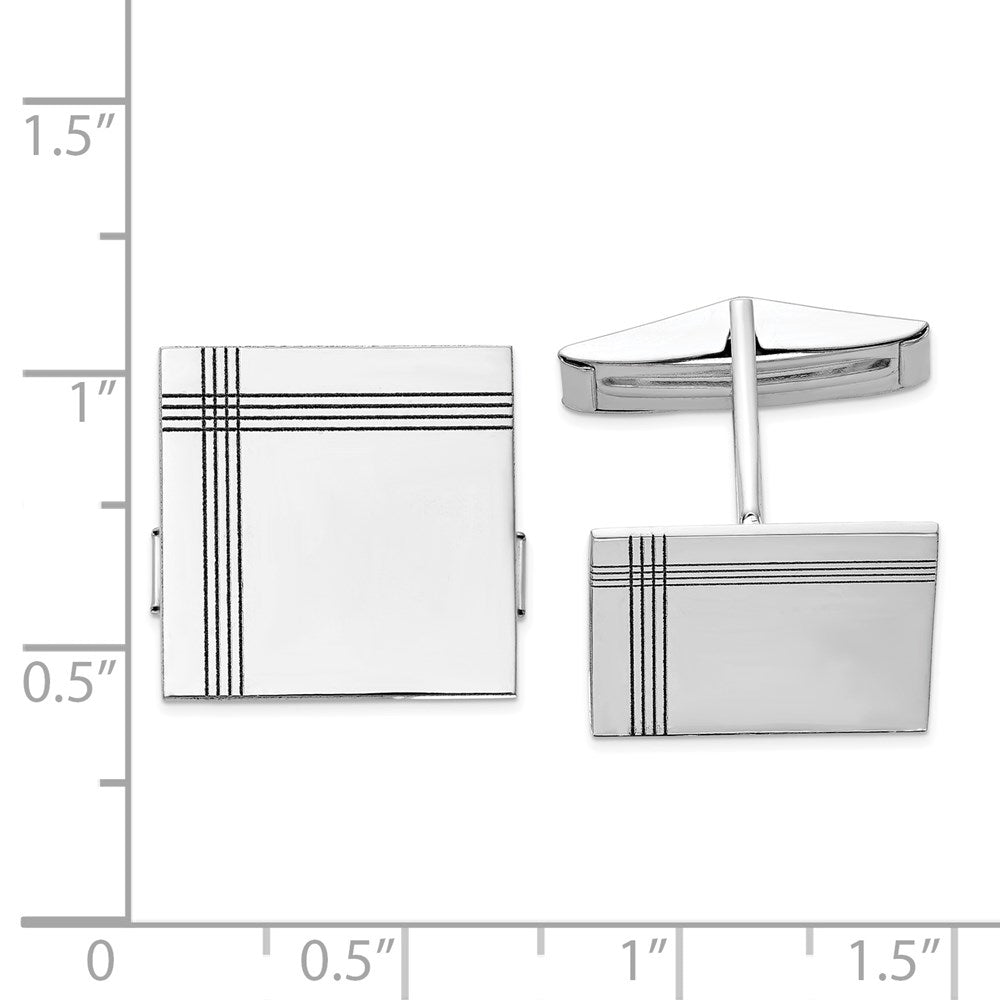 Men's Square w/Line Design Cuff Links