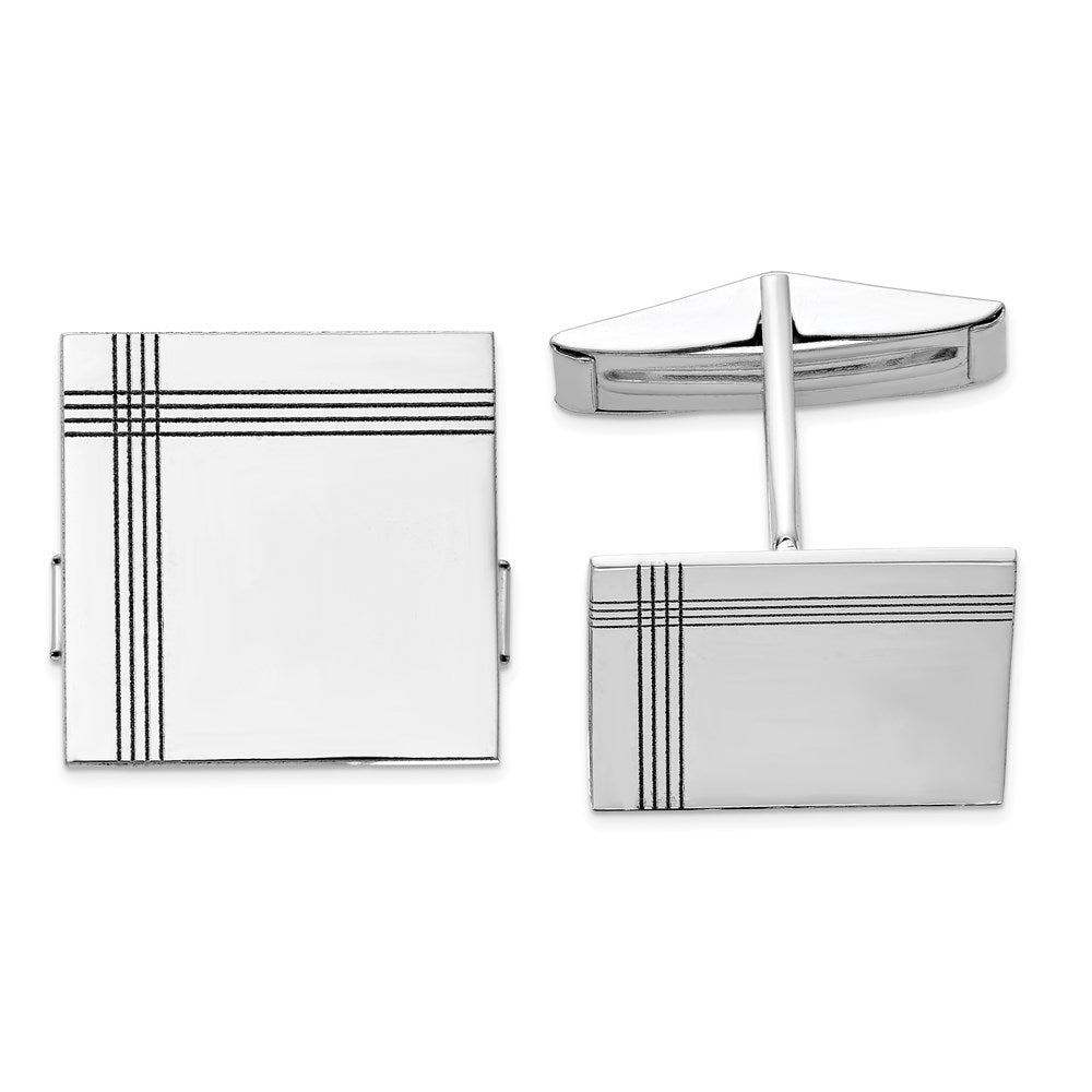Men's Square w/Line Design Cuff Links