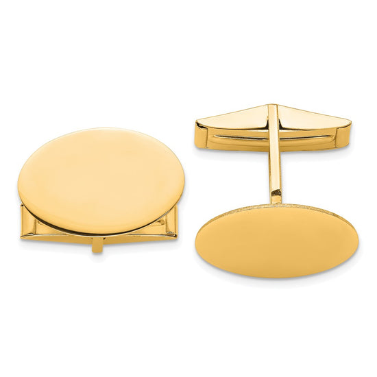 14K Mens Oval Cuff Links