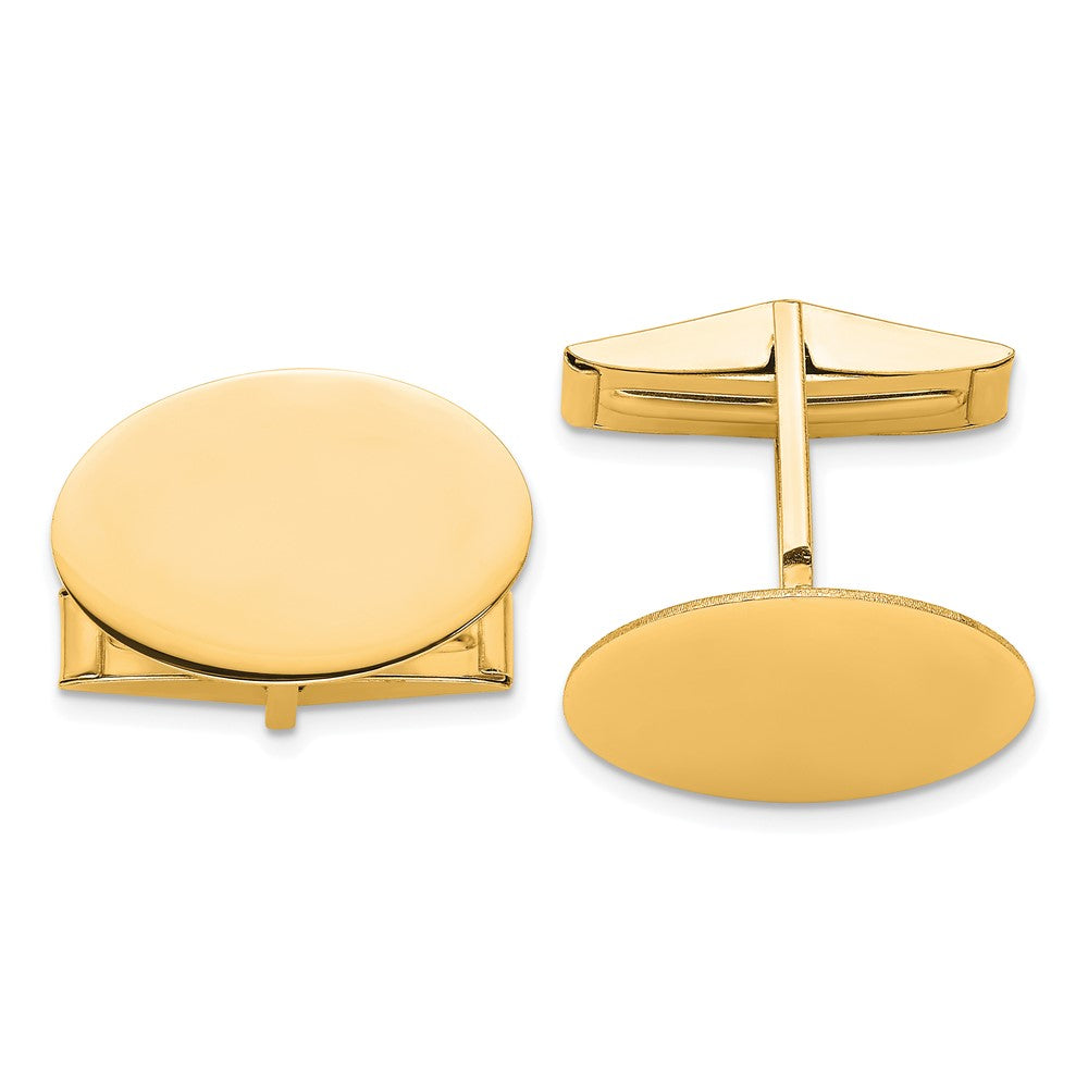 14K Mens Oval Cuff Links