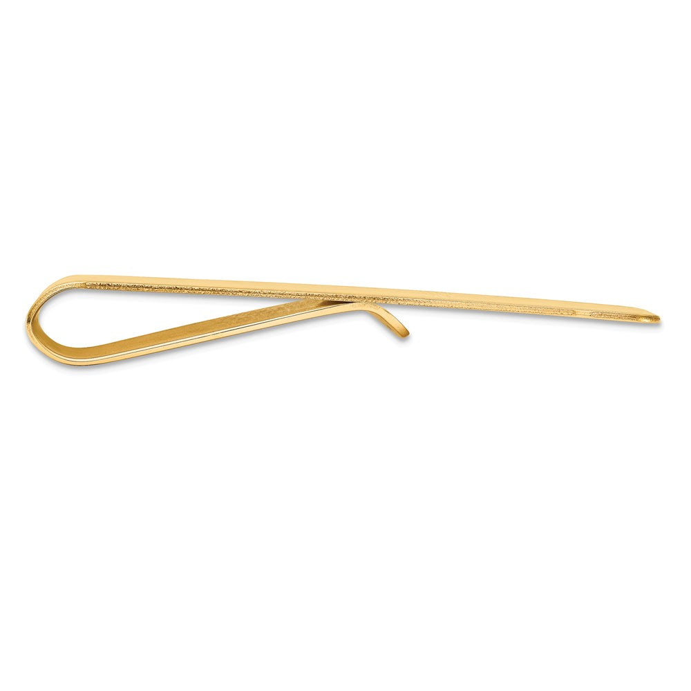 Gold Grooved Engravable Tie Bar