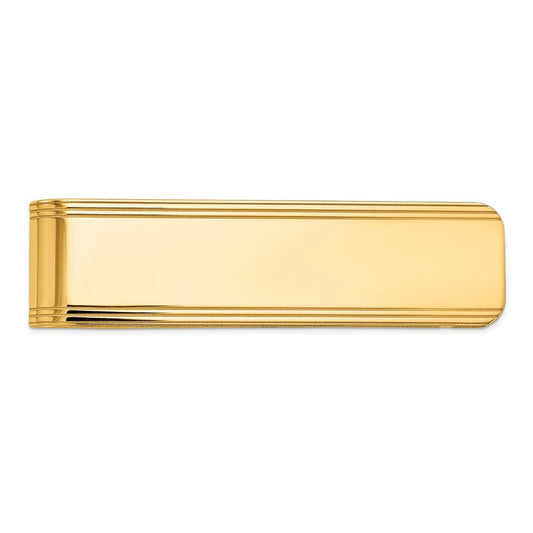 Gold Grooved Engravable Tie Bar