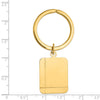 14k Grooved Rectangle Disc Key Ring