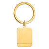 14k Grooved Rectangle Disc Key Ring