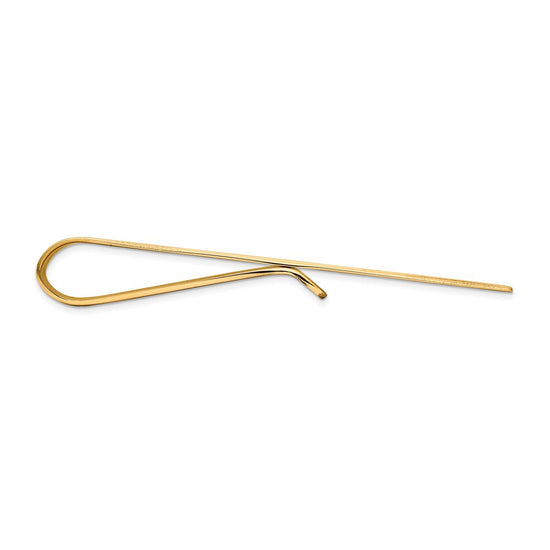 14k Mens Grooved Engravable Diagonal Tie Bar