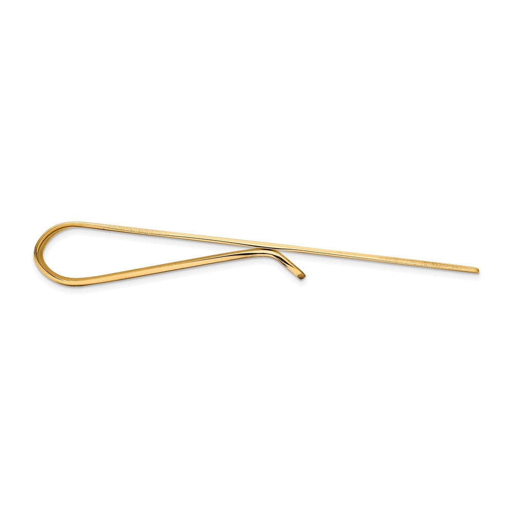 14k Mens Grooved Engravable Diagonal Tie Bar