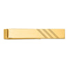14k Mens Grooved Engravable Diagonal Tie Bar