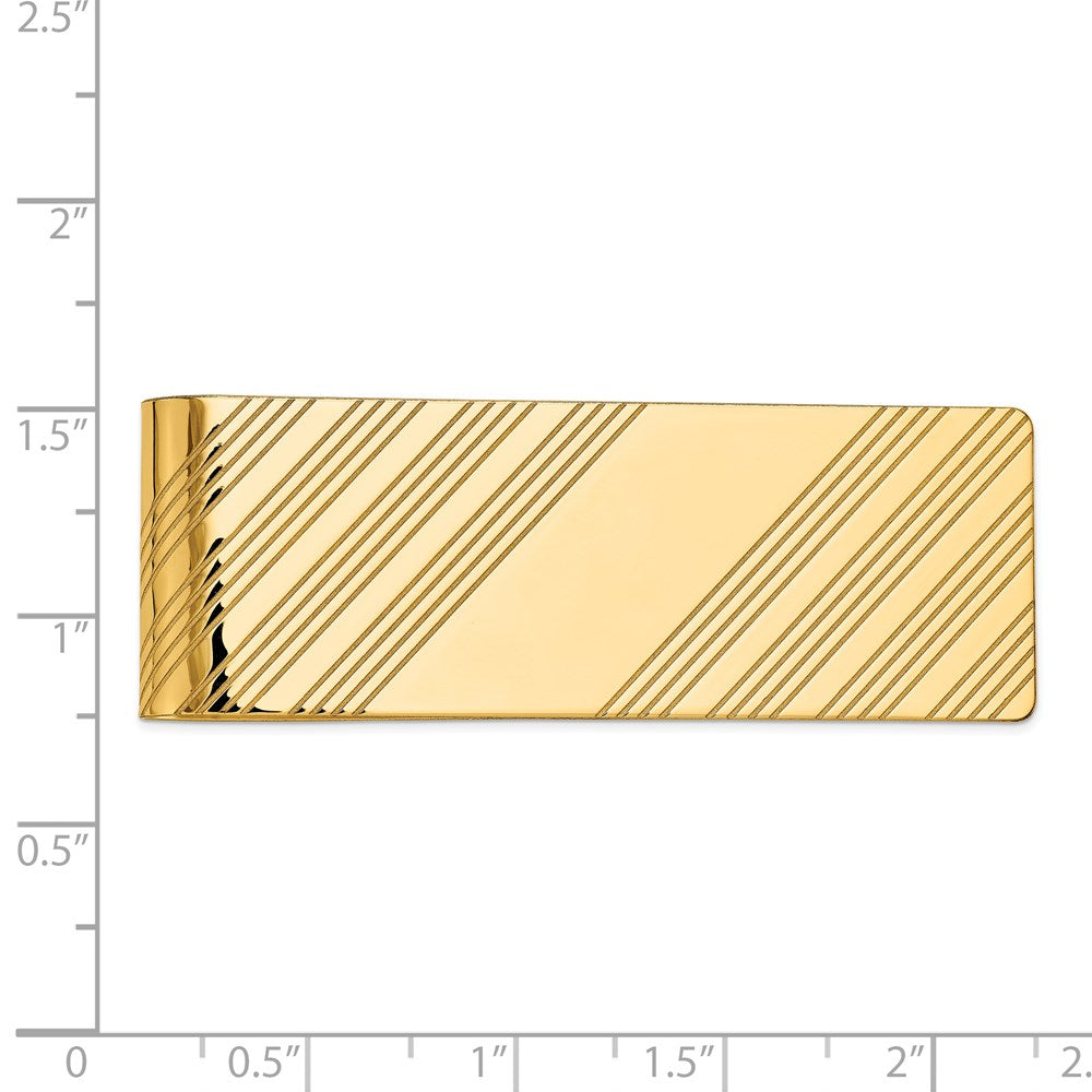 14k Mens Grooved Polished Money Clip