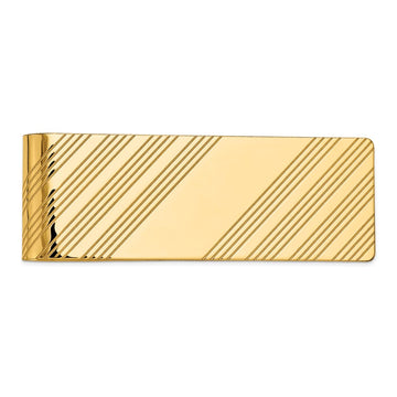 14k Mens Grooved Polished Money Clip