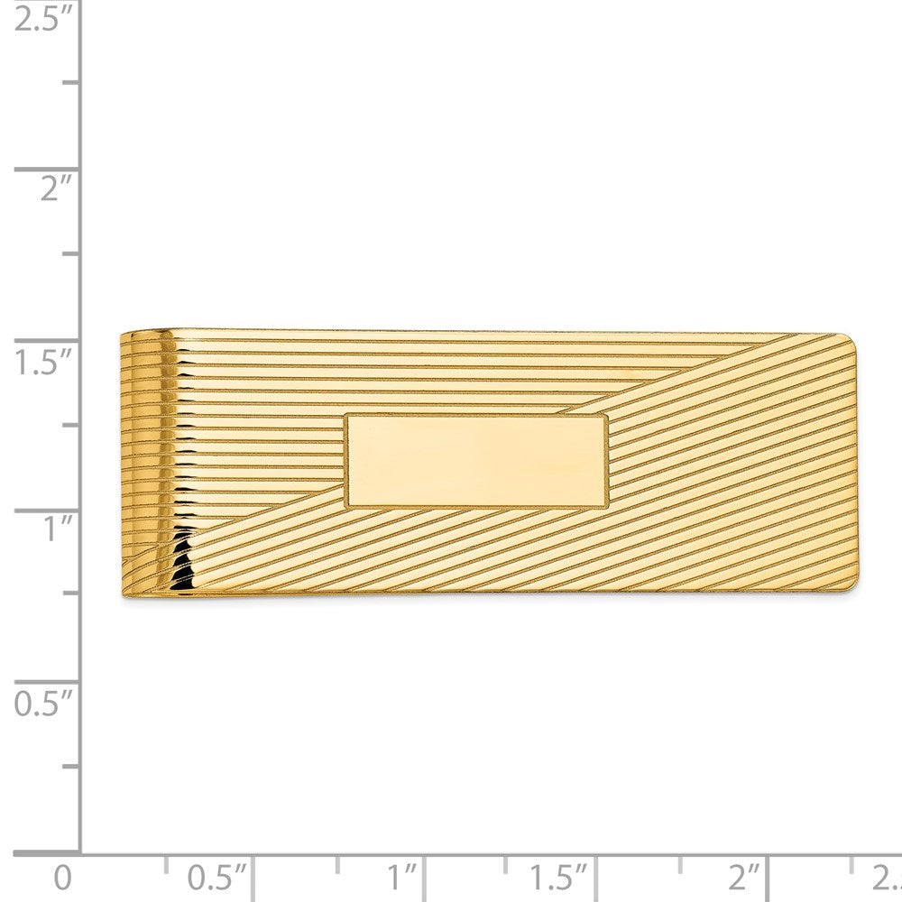 Gold Grooved Money Clip