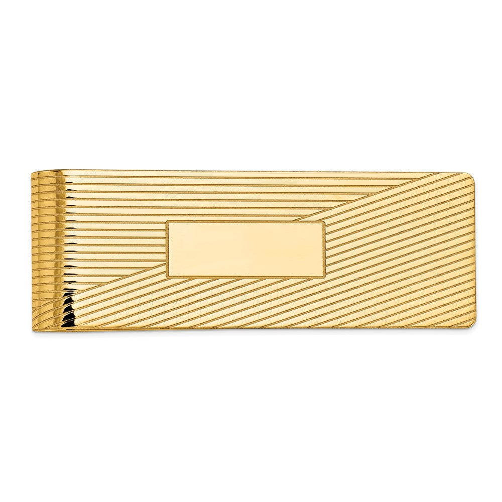 Gold Grooved Money Clip