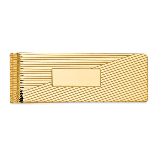 Gold Grooved Money Clip