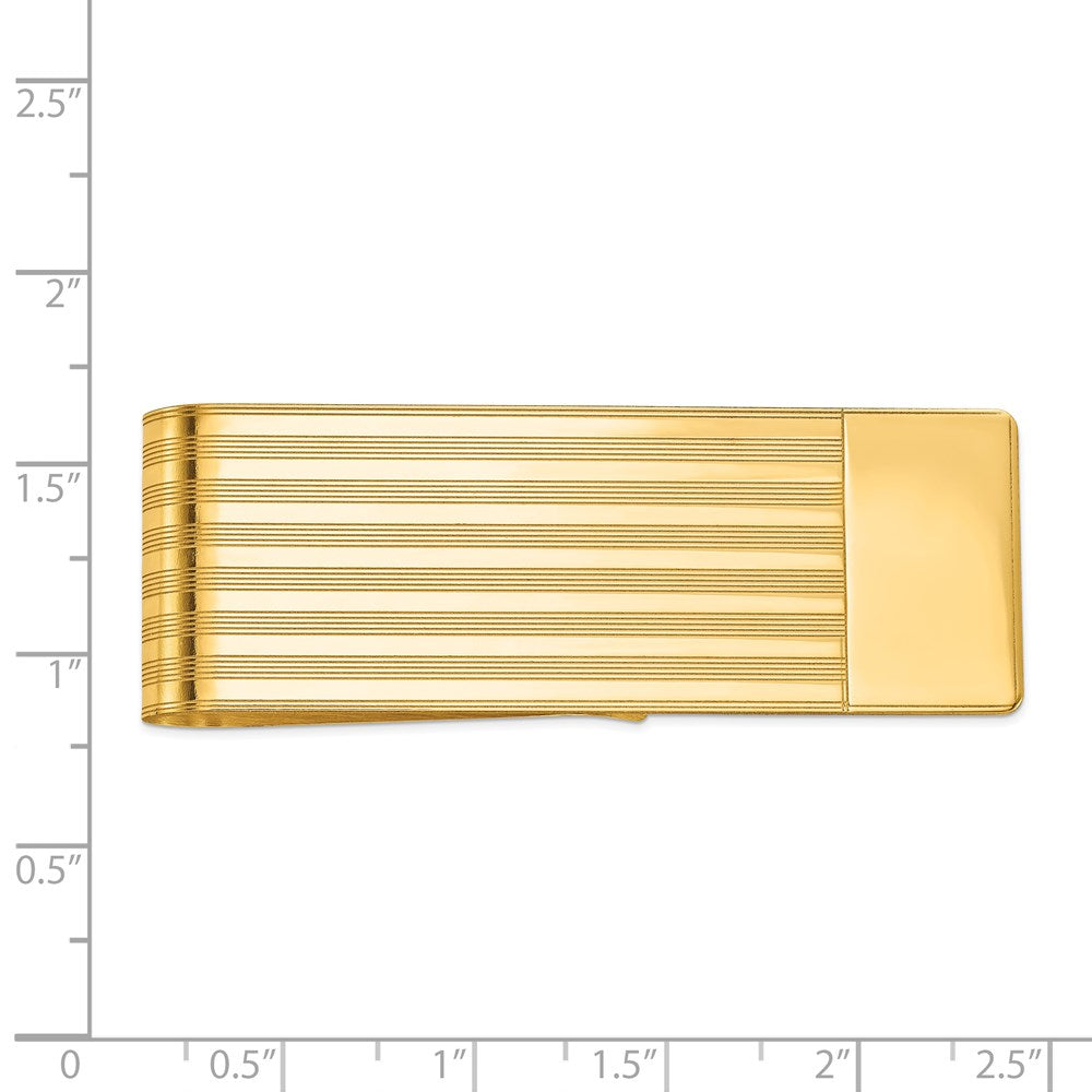 14k Men's Grooved Polished Money Clip