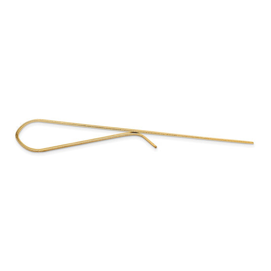 14k Mens Grooved Engravable Tie Bar