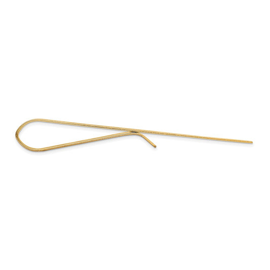 14k Mens Grooved Engravable Tie Bar