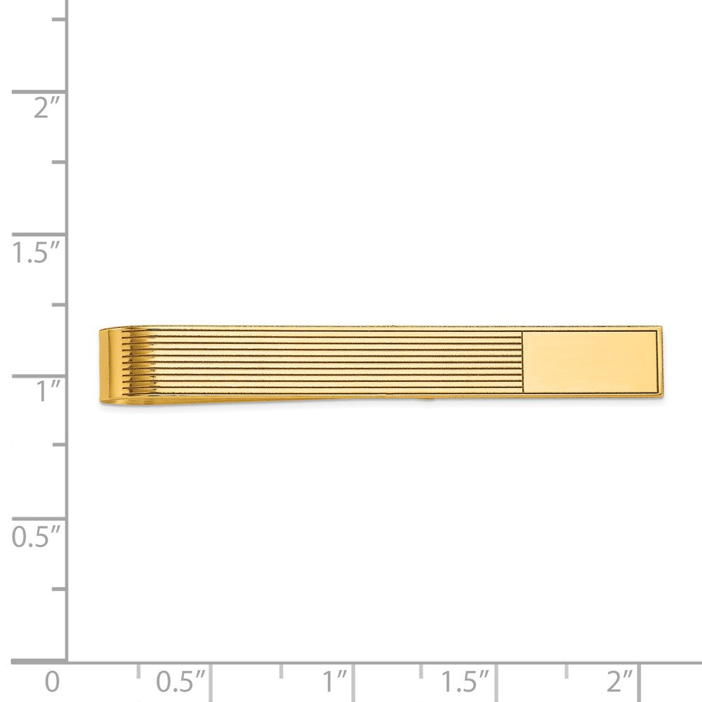 Gold Grooved Tie Tac
