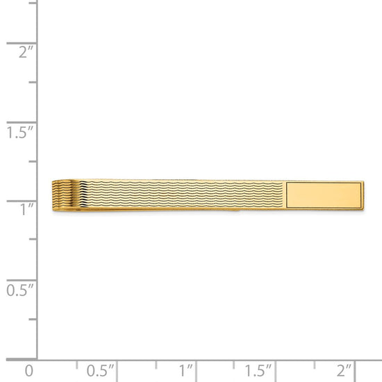 Gold Grooved Engravable Tie Bar
