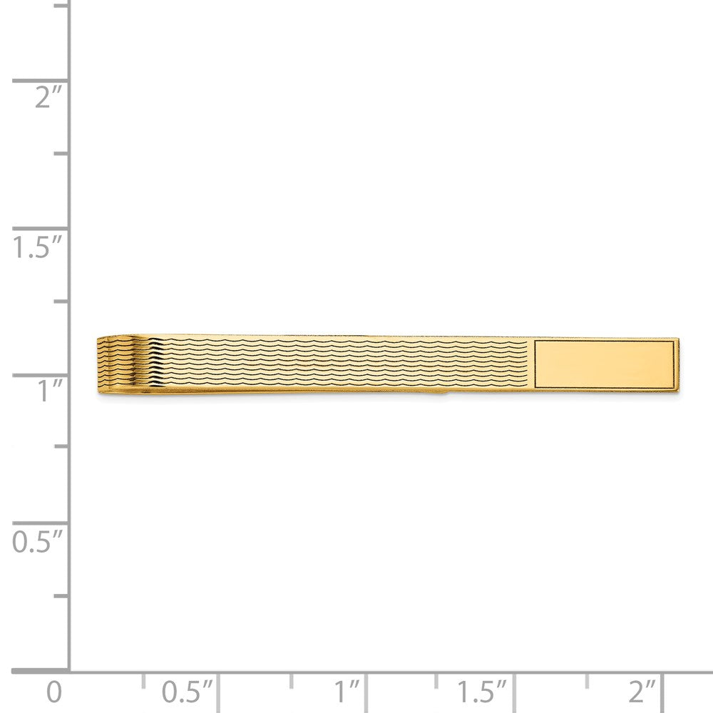 Gold Grooved Engravable Tie Bar