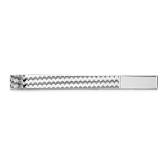 Gold Grooved Engravable Tie Bar