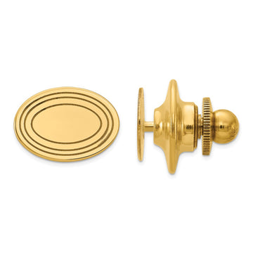 14k Men's Oval w/ Line Design Tie Tac