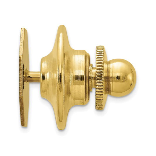 14k Mens Octagon with Grooved Design Tie Tac