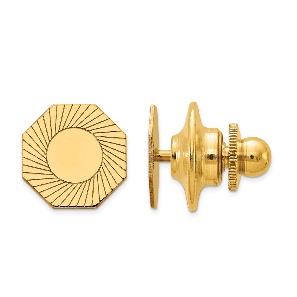 14k Men's Grooved Design Tie Tac
