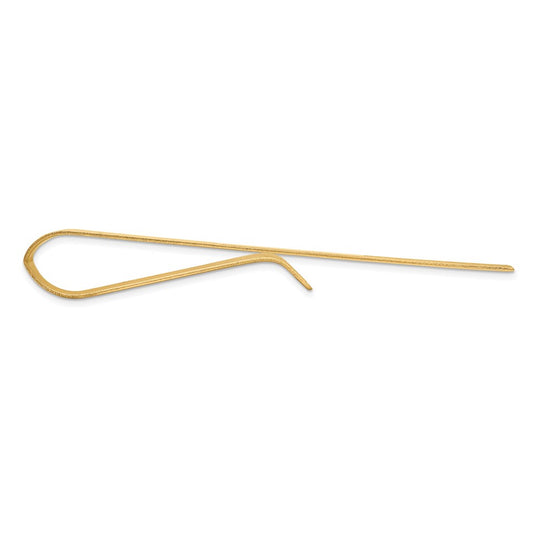14k Mens Grooved Engravable Tie Bar