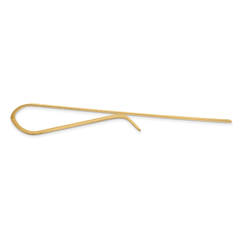 14k Mens Grooved Engravable Tie Bar