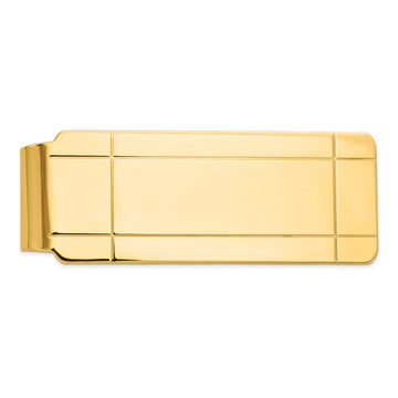 14k Mens Grooved Money Clip