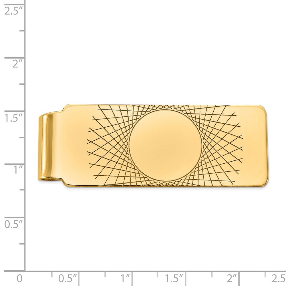 14k Mens Geometric Design Money Clip