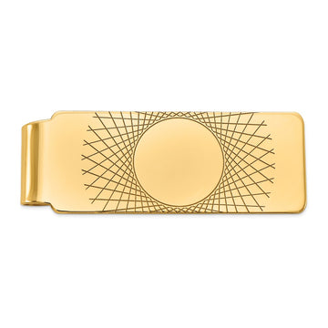 14k Mens Geometric Design Money Clip