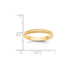 Lightweight Milgrain Half Round Band — 3 mm