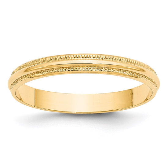 Lightweight Milgrain Half Round Band