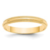 Lightweight Milgrain Half Round Band