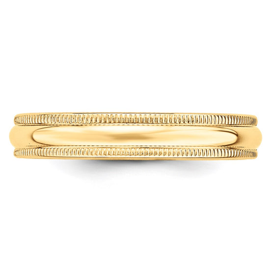 Lightweight Milgrain Half Round Band — 4 mm