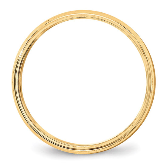 Lightweight Milgrain Half Round Band — 5 mm