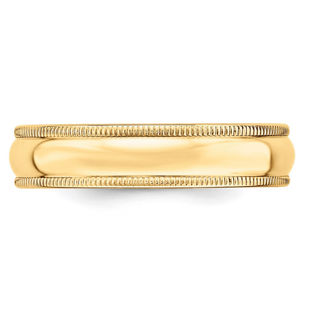 Lightweight Milgrain Half Round Band — 5 mm