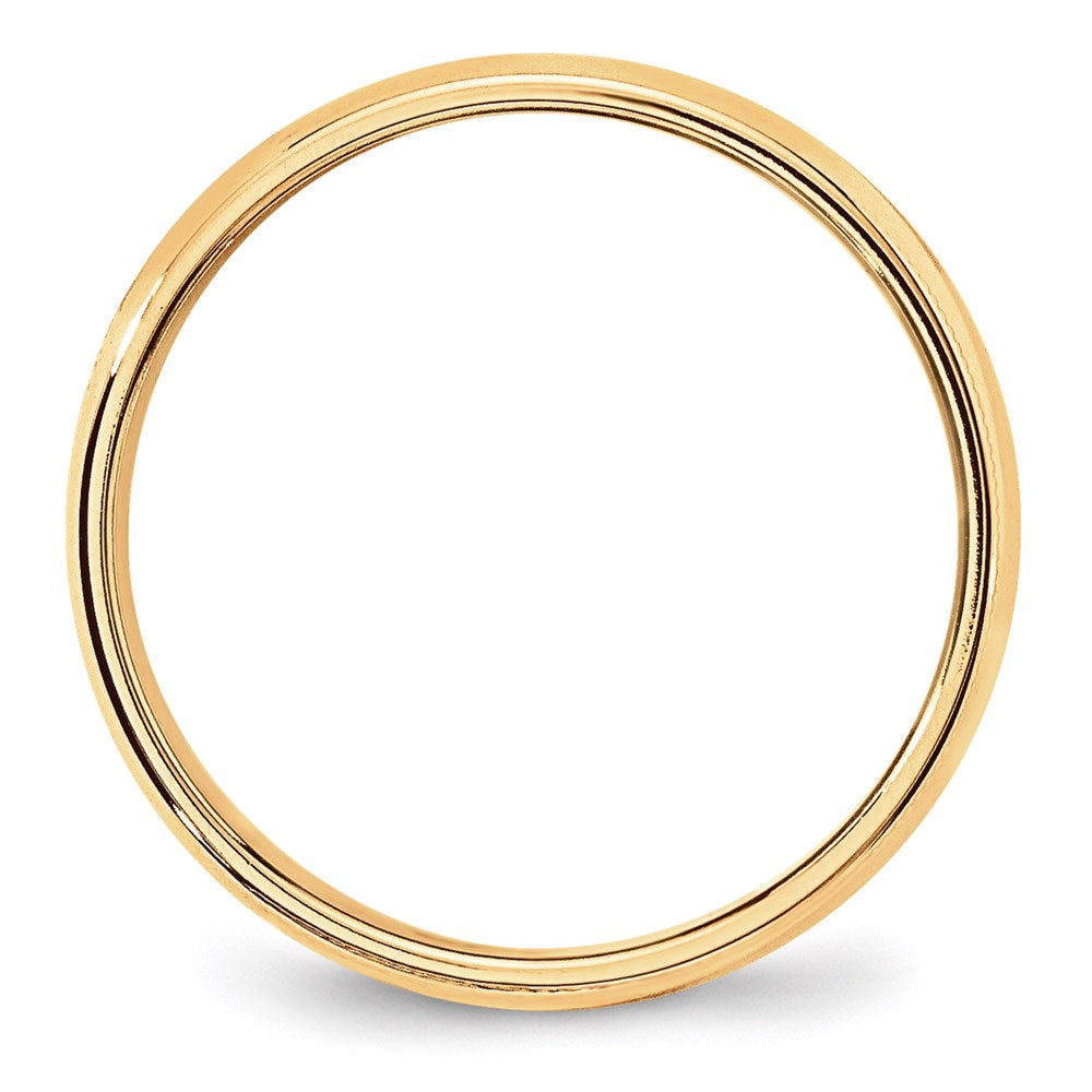 Lightweight Milgrain Half Round Band — 6 mm