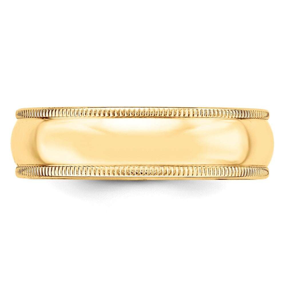Lightweight Milgrain Half Round Band — 6 mm