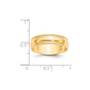 Lightweight Milgrain Half Round Band — 6 mm