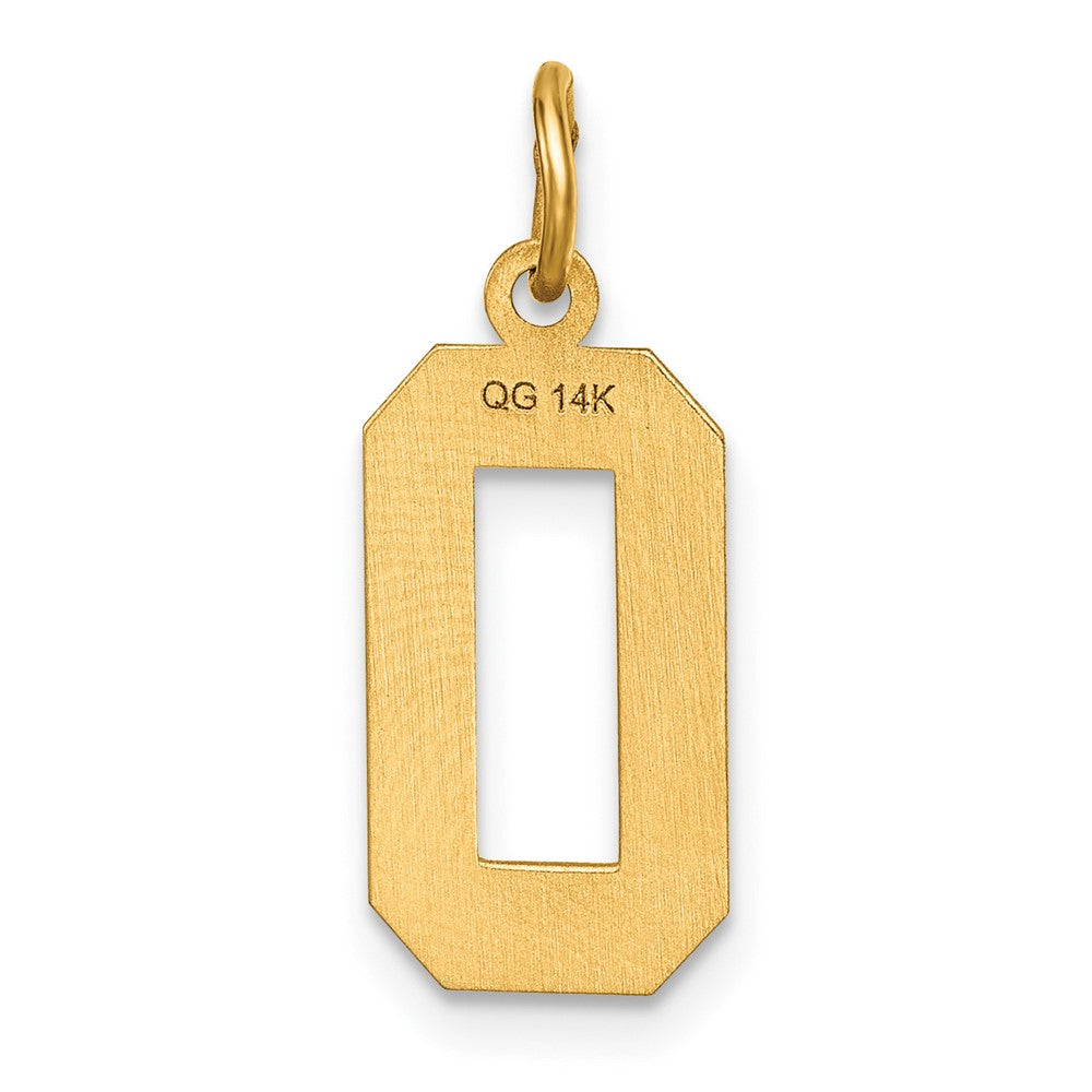 14k Medium Diamond-cut Number 0 Charm