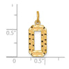 14k Medium Diamond-cut Number 0 Charm