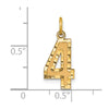 14k Medium Diamond-cut Number 4 Charm
