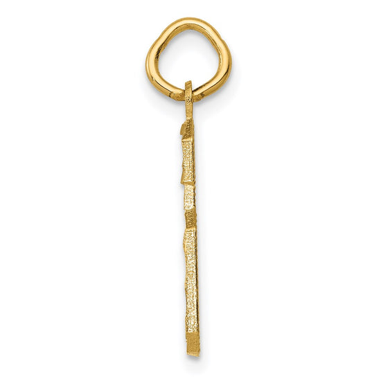 14k Medium Diamond-cut Number 6 Charm