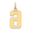 14k Medium Diamond-cut Number 6 Charm