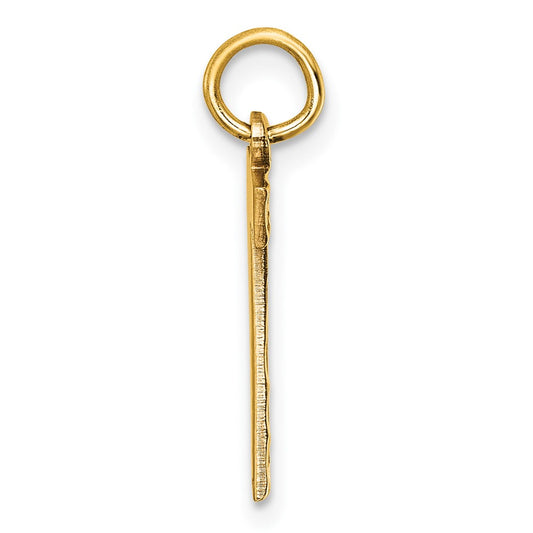 14k Medium Diamond-cut Number 7 Charm