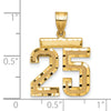 14k Medium Diamond-cut Number 25 Charm