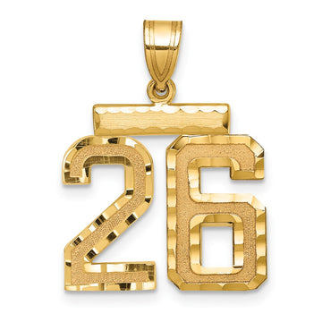 14k Medium Diamond-cut Number 26 Charm